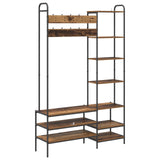 Coat Stand with Shoes Bench Old Wood 120.5 x 34 x 190 cm 8012042