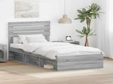 Bed Frame Grey Sonoma 75 x 190 cm Solid Pine Wood 3411476