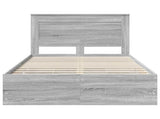 Bed Frame with Drawer Grey Sonoma 120 x 190 cm Engineer Wood 3410191