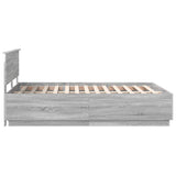 Bed Frame Grey Sonoma 140 x 190 cm Engineered Wood 3408164