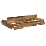Storage Bed Frame Old Wood 120 x 200 cm Engineered Wood 3335307
