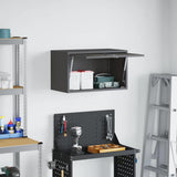 Wall Cabinet for Garage with Gas-lift Door Black 883280