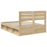 Bed Frame with Headboard Sonoma 160 x 200 cm Solid Pine Wood 3411393