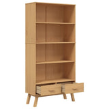 Bookcase 4-Tier OLDEN Brown Solid Wood Pine 358612