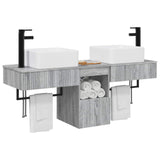 Bathroom Furniture Set 3 pcs Grey Sonoma Engineered Wood 3405603