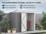 Metal Garden Shed, Outdoor Lean-to Shed for Tool Motor Bike, with Adjustable Shelf, Lock, Gloves, T3398P325316