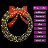 Wreath with 150 LEDs Warm white 121 x 121 x 10 cm PET 42019138