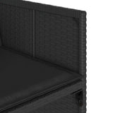 11 Piece Garden Dining Set with Cushions Black Poly Rattan 3211207