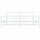 Metal Bed Frame without Mattress with Footboard White 200x200cm 352554