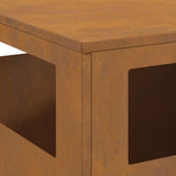 Fire Pit Brown 50 x 50 x 100 cm Weathering Steel 858933