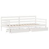 Daybed with Drawers without Mattress White 90x190 cm Single Solid Wood 3302062