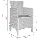 Garden Dining Set 5 pcs Brown Polypropylene 3378537