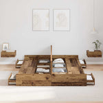 Storage Bed Frame Old wood 140 x 200 cm Engineered wood 3335299