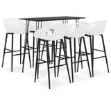 7 Piece Bar Set Black and White 3057390
