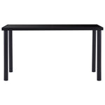 ZNTS Dining Table Black 140x70x75 cm Tempered Glass 281853