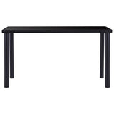 ZNTS Dining Table Black 140x70x75 cm Tempered Glass 281853