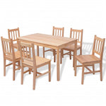 Seven Piece Dining Set Pinewood 242960