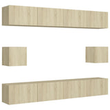6 Piece TV Cabinet Set Sonoma Oak Engineered Wood 3078999