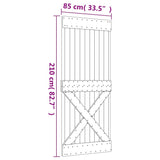 Sliding Door with Hardware Set 85x210 cm Solid Wood Pine 3203209