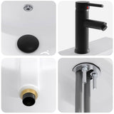 Bathroom Wash Basin Matte Black 42 x 40 x 16.5 cm Metal 890229