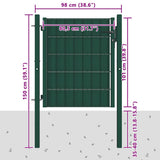 Fence Gate PVC and Steel 100x100 cm Green 145228