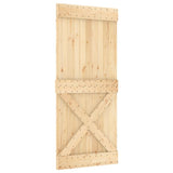 Sliding Door with Hardware Set 90x210 cm Solid Wood Pine 3203226
