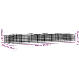 Arched Gabion Raised Bed 400x100x50 cm Galvanised Iron 153551