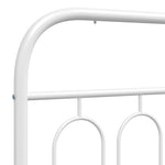 Metal Bed Frame without Mattress with Footboard White 183x213cm 377189