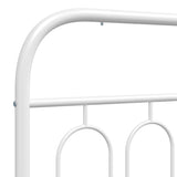 Metal Bed Frame without Mattress with Footboard White 180x200cm 377188