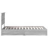 Storage Bed with Drawer Grey Sonoma 90 x 200 cm Engineered Wood 3409599