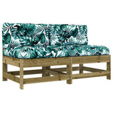 Middle Sofas with Cushions 2 pcs Impregnated Wood Pine 825582