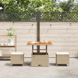 Garden Dining Set Beige Poly Rattan 42007913