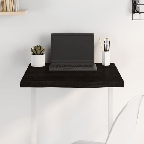 Table Top Dark Brown 60x60x cm Treated Solid Wood Oak 3156414