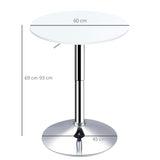 Bar Table 60cm Adjustable Height Round Bistro Table w/ Swivel Top Metal Frame Counter Surface T3398P342297