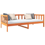 Bed Frame with Headboard Wax Brown 90 x 190 cm Solid Pine Wood 863890