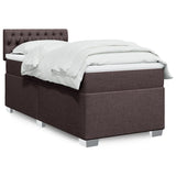 Box Spring Bed with Mattress Dark Brown 100x200 cm Fabric 3285809