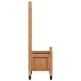 Planter with Trellis and Wheels Brown Solid Wood Fir 3207644