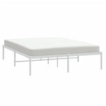 ZNTS Metal Bed Frame without Mattress White 140x190cm 350913