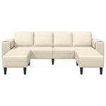 Fabric Sofa with Cushion Cream 208 cm Corduroy fabric 3335133
