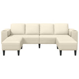 Fabric Sofa with Cushion Cream 208 cm Corduroy fabric 3335133
