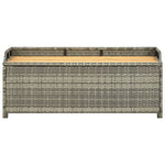 Garden Storage Bench 120 cm Poly Rattan Grey 46481