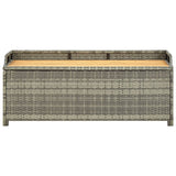 Garden Storage Bench 120 cm Poly Rattan Grey 46481
