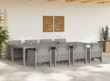 Garden Dining Set 9 pcs White Polypropylene 3378742