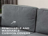 Small Two-Seater Corduroy Sofa - Grey T3398P330361