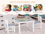 Kids Table and Chair Set 3 Pieces Toddler Preschoolers Desk with 2 Chairs for Indoor Study Rest T3398P347694
