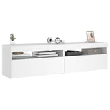 TV Cabinets 2 pcs with LED Lights White 75x35x40 cm 804392
