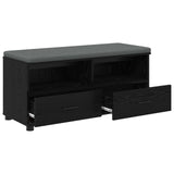 Hall Bench with Cushion with Drawer Black Oak 100 x 38 x 46 cm 891465