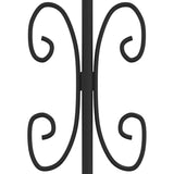 Fence Gate KAMPEN with Spear Top Black 302x125 cm Steel 151096