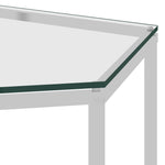 ZNTS Coffee Table Silver 60x53x50 cm Stainless Steel and Glass 289039