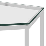 ZNTS Coffee Table Silver 60x53x50 cm Stainless Steel and Glass 289039
